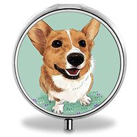Dog Pill Case, Round Stainless Drug Organizer Container Medicine Cover for Pocket Daily&Weekly