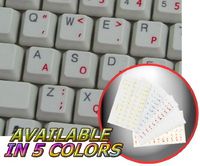 DVORAK SIMPLIFIED KEYBOARD STICKERS WITH RED LETTERING TRANSPARENT BACKGROUND