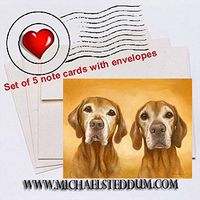 Michael Steddum I Heart You, Vizsla Note Card Set