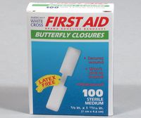 Adhesive Bandages Butterfly Box of 100 (BOX)