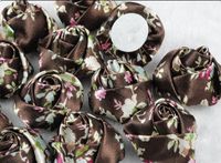 20pcs Rose Satin Printing Bauhinia Appliques DIY Craft Wedding