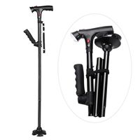 YMXLJJ Foldable Walking Stick Stylish and Lightweight Old People Walking Stick Aluminum Walker with LED Light Non-Slip Handle Suitable for Men Women