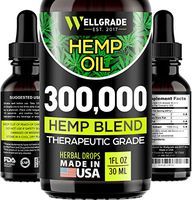 Hemp Oil 300,000 for Pain Relief, Relaxation, Better Sleep, All Natural, Pure Extract, Vegan Friendly