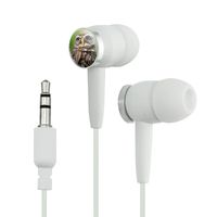 Tiny Little Small Owl Novelty in-Ear Earbud Headphones - White