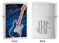 Personalized Fender Guitar and Logo Zippo Lighter with Free Monogram