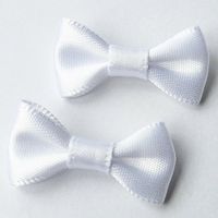 Mosheng Accessory 40pcs Mix Lots Satin Ribbon Bows Rose Flowers Sewing Craft Ribbon Mini Bows Wedding Home Party Clothes Decoration (White)