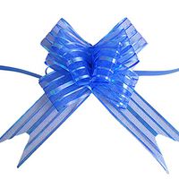 10 Pcs 50mm Organza Ribbon Pull Bows Wedding Party Car Decoration DIY Gift Wrap - Blue Ameesi
