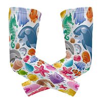 Sea Animals Arm Sleeves Elbow Support Combat UV Protection for Men Women Running Golf Cycling 1 Pair