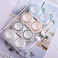 Kiorc 4 Pairs of Portable and Practical Simple Contact Lens Case Travel Storage Lens Storage