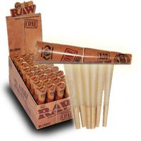 RAW ROLLING PAPERS CLASSIC CONE 1 1/4 SIZE 3 CONES UNFLAVORED FLAVOR PACK OF 32