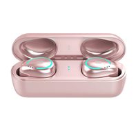 Wireless Earbuds, Bluetooth 5.0 Wireless Headphones, in-Ear Sweat-Proof Stereo Wireless Earphones with 2000mAh Portable Charging Case, IPX7 Waterproof in-Ear Headset, Built-in Mic (Rose Gold)