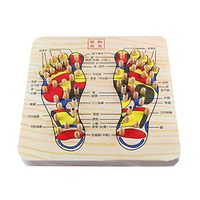 Taimot Wooden Acupressure Foot Massage Mat Relaxer Reflexology Massage Tools Roller Pain Relief Dual Foot Massager Roller Relieve Plantar Fasciitis Stress Heel Arch Pain