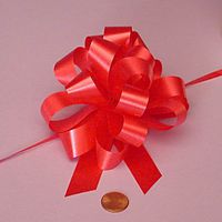 Metallic Red Pull String Bow, 4"