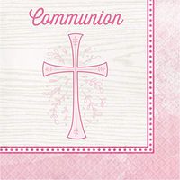 Divinity Pink Communion Napkins, 48 ct
