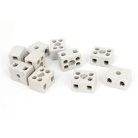 uxcell 10pcs 2 Way 5 Hole 2W5H Ceramic Terminal Block Wire Connector 5A