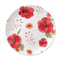 Watercolour Flowers Corn Poppy Ears Dessert Plate Decorative Porcelain 8 inch Dinner Home