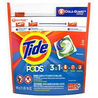Tide PODS Liquid Laundry Detergent Pacs, Original, 20 Count