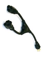 Power Extension Cord Cable 2-Outlet AC Power Cord Y-Splitter 14in 16AWG Power Cord Splitter Cable, 10A (NEMA 5-15P to 2x NEMA 5-15R), UL-Listed