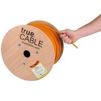 Cat6 Plenum Shielded (CMP), 1000ft, Orange, 23AWG Solid Bare Copper, 550MHz, ETL Listed, Overall Foil Shield (FTP), Bulk Ethernet Cable, trueCABLE