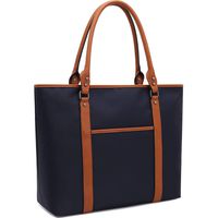 Laptop Bag for Women Lightweight Nylon Work Tote Bags Business School Computer Shoulder Bag Large Capacity Briefcase Accommodate 15-15.6 Inch Laptop,Navy
