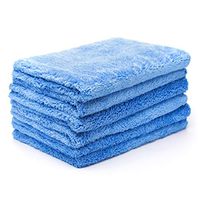 Kingole Microfiber Cleaning Cloths Rags Pack of 6, All-Purpose Edgeless Strong Absorbent Towels Scratch-Free No Lint or Streaks (Blue, 16"x24")