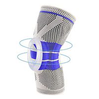 Nylon Silicon Knee Sleeve, Knee Brace Compression Sleeves, Elastic & Adjustable Knee Pad Silicone Padded Bracket/Patella Stabilizer for Meniscus Tear Arthritis Pain Relief (Large)