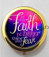 BlackKey Let Your Faith be Bigger Than Your Fears 3-Compartment Decorative Pocket Gift Box Case Organizer for Pill, Color 2 -582