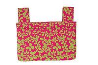 Qelse Designer Walker Tote Bag – Hot Pink Floral - 3-Pocket Walker Organizer Basket Bag for Walker Style Rollator & Folding Walkers – Universal Fit – Walker Accessory Hanging Storage Bag