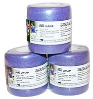 3 PK Rolls PreWrap Pre-Wrap Athletic Sport Tape Taping Hair Tie 23 yds Each (Purple)