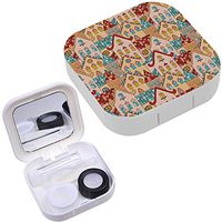Portable Contact Lens Case Box Travel Kit Mirror + Bottle + Tweezers Container Holder [ City Colorful Hand ]