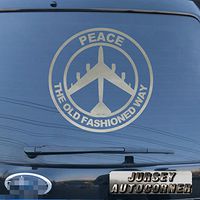 Jursey Auto B-52 Peace Air Force The Old Fashioned Way Decal Sticker Car Vinyl pick size color die cut no background (silver, 4'' (10.2cm))