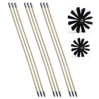 Chimney Cleaning Brush Dryer Duct Cleaner 2-in-1 Kit Fireplace Drier Vent Lint Sweeping Tools 18’ Flexible Rods Rotary System Working with or without Drill