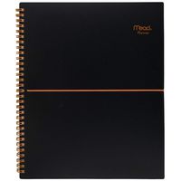 Mead 2020 Weekly & Monthly Planner, 8-1/2" x 11", Large, Bungee Closure, Basic, Black/Orange (CRW69049)