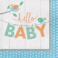 Hello Baby Boy Napkins, 48 ct