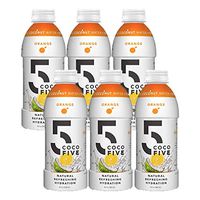 COCO5 Clean Sports Hydration Orange Flavor | 100% Natural | 50% Less Sugar | Nothing Artificial | Non-GMO | Gluten Free | Developed by Pro Trainers for Pro Athletes | 16.9 OZ (Pack - 6)