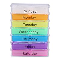 Weekly Pill Organizer, Four Times-a-Day, 1 Dispenser with Stackable AM/PM Compartments