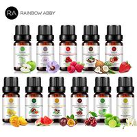 RAINBOW ABBY Fruit Essential Oil Top 11 Set - Strawberry, Coconut, Raspberry, Mango, White Musk, Apple, Freesia, Lime, Cherry, Passion, Watermelon