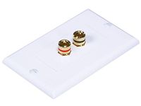 Monoprice 103324 Banana Binding Post Two-Piece inset Wall Plate for 1 Speaker