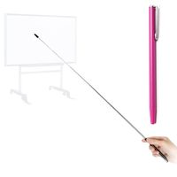 Pointer - Teachers Pointer - Teaching Pointer - Hand Pointer Extended Length, Presenter Whiteboard Pointer, Black Matte with Chrome Trim (Pink)
