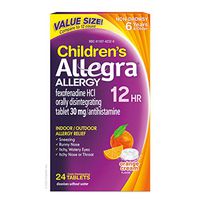 Allegra Children's Allergy 12 Hour Orally Disintegrating Tablets Orange Cream Flavor, 24 Tablets, Long-Lasting Fast-Acting Antihistamine for Children 6 and Up, Dissolve on The Tongue Without Water