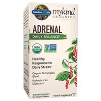 Garden of Life mykind Organics Adrenal Daily Balance 120 Tablets-Healthy Stress Response-Adaptogenic Herbs Ashwagandha, Holy Basil, B-Complex, Probiotics, Organic Non-GMO Vegan Gluten Free Supplement