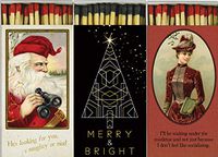 3 Pack - Decorative Christmas Match Boxes with Long Matches Great for Lighting Candles, Grills, Fireplaces and More | Set of 3 Match Boxes