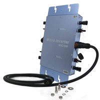 Marsrock IP65 Waterproof 1200W Micro Grid Tie Solar Inverter 22-50VDC to 80-160VAC Pure sine Wave Inverter for 400W-1440W 30V or 36V Solar Panel System (120VAC Blue)