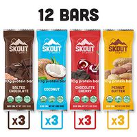 Skout Organic Protein Bars Variety Pack (12 Pack) | 10g Plant-Based Protein per Bar | No Added Sugar | Paleo Snacks & Vegan Protein Bars | Gluten, Dairy, Grain, Peanut & Soy Free