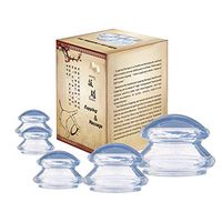 Silicone Cupping Set with Cupping Book - 5 Cups Professional Cupping Massage Kit for Muscle Soreness, Pain Relief, Injury Recovery, Toning & Cellulite，Weight Loss