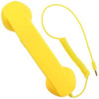 DONG 3.5mm Retro Phone Telephone Radiation-proof Receivers Cellphone Handset For Phone 4 5 6 7 Classic Headphone MIC Microphone(Yellow)