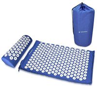 Navaris Acupressure Mat and Pillow Set - Acupuncture Mat for Back and Neck Pain Relief, Muscle Relaxation, Massage Therapy, Sciatica - Blue