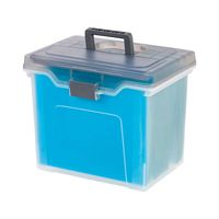 Staples 757455 Portable File Box Letter Size Clear w/Gray Lid (110991)