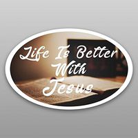 Life is Better with Jesus Vinyl Decal Sticker | Cars Trucks Vans Windows Walls Cups Laptops | Full Color Printed | 5.5 X 3 | KCD2041