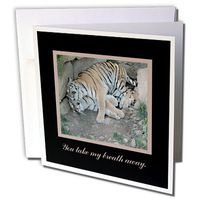 3dRose Sleeping Tigers, You Take my Breath Away - Greeting Cards, 6 x 6 inches, set of 12 (gc_108410_2)